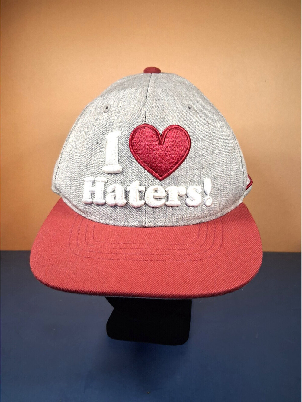 DGK I Love Haters Snapback Hat Kayo Gray Burgundy Red Skateboard Cap Motivation